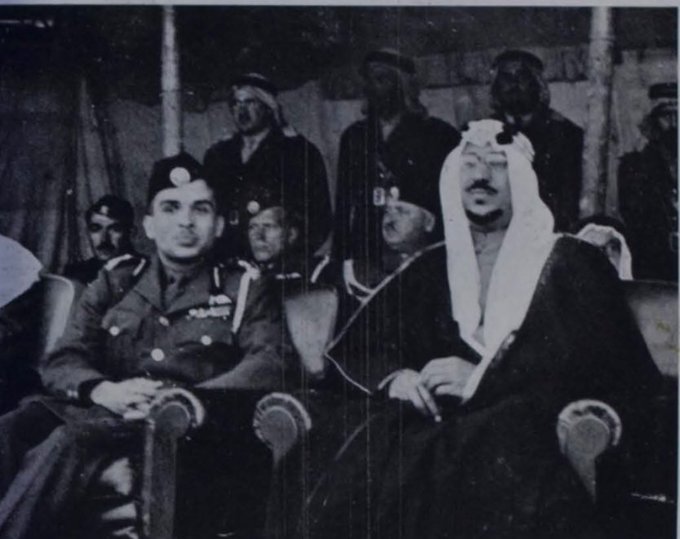 Kings meeting at Badnah (Arar) King Saud and King Hussein of Jordan