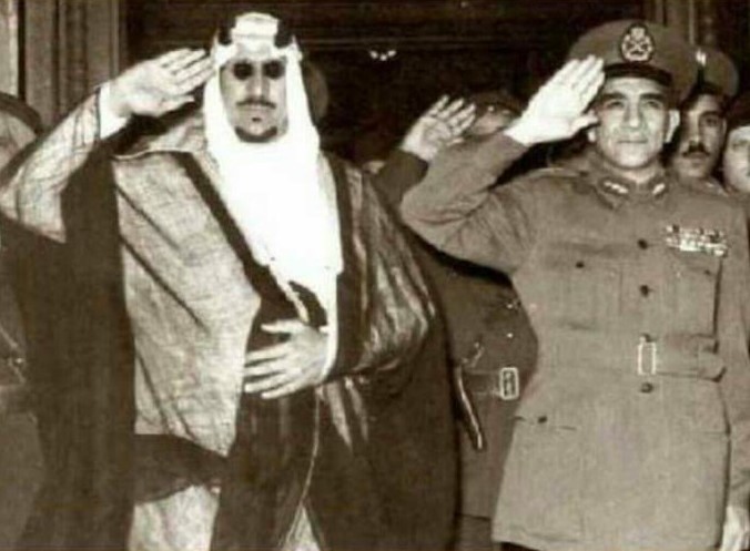 King Saud With President of Egypt General Mohammed Najeeb