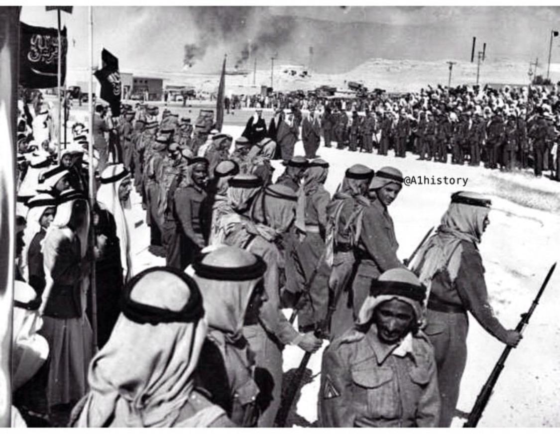 إستقبال الملك سعود رحمه الله في مطار الظهران ١٩٥٤