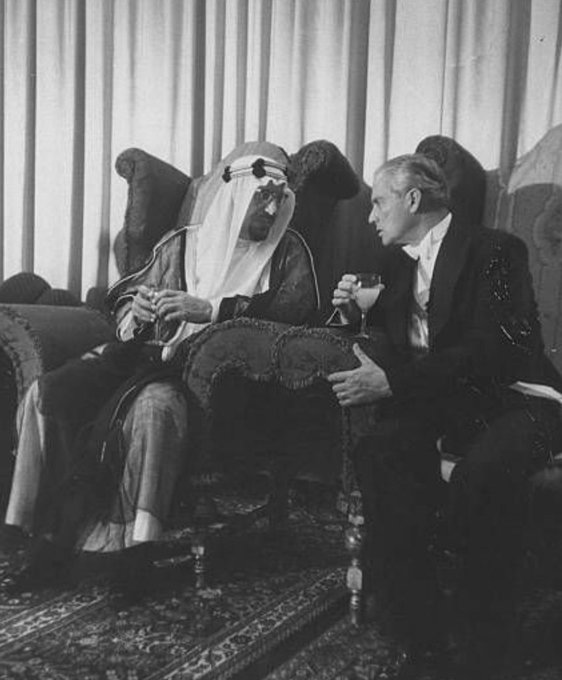 King Saud with Lebanese President Camille Chamoun 