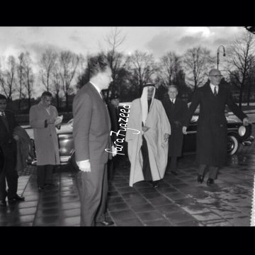 Prince Fahd bin Faisal Al Farhan Al Saud, first secretary of the city of Riyadh during the reign of King Saud arrives to Amsterdam - 1958
