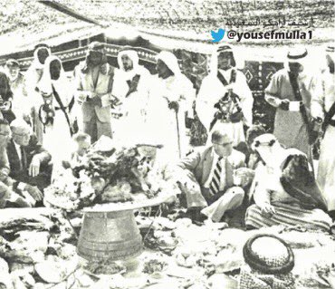 King Saud, may God have mercy on him, attended the celebration of the tribe of Bani Mara near Al-Ahsa in 1959, and was with the Emir of the East Ibn Jalawi and officials of Aramco