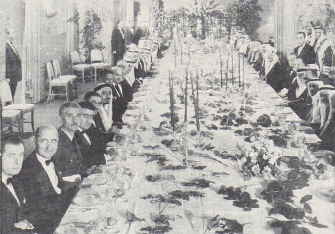 Crown Prince saud with Senate members during his visit to meet President Truman in 1947