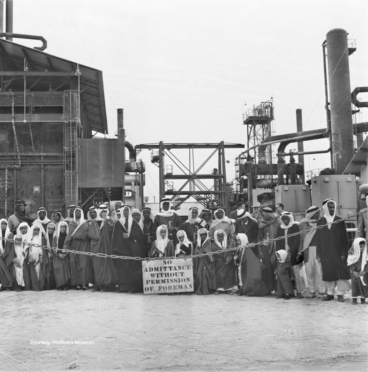 The sons of King Saud during his visit to the Eastern Province; the photograph was taken by Ilo Battigelli in Dhahran in 1954.