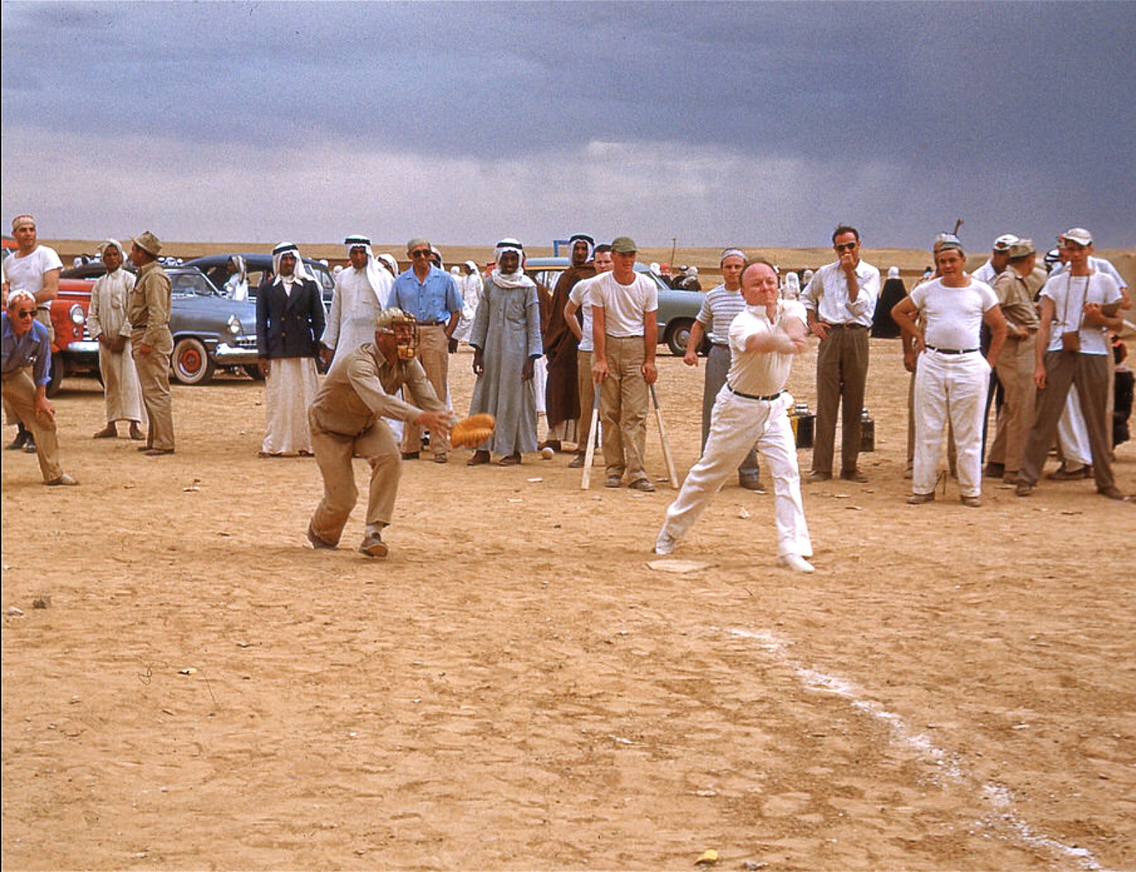 Crown prince Saud held a baseball game with the local Saudi team - 1950