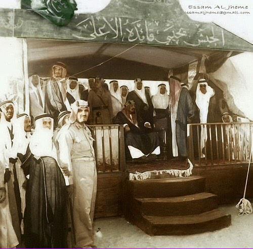 King Abdulaziz Crown Prince Saud Prince Nawaf bin Abdulaziz and Prince Mishal bin Abdulaziz The Minister of Defense