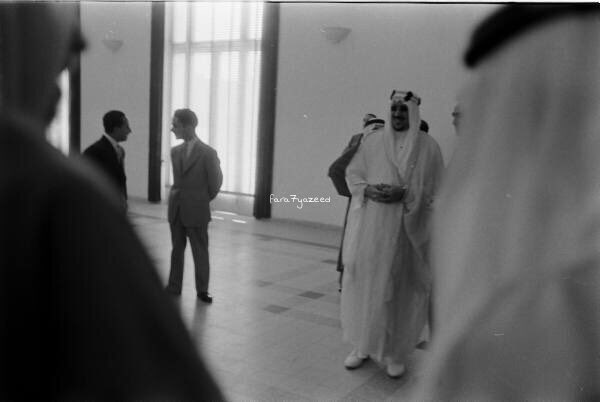King Saud arriving with Kings Hussein and Faisal II to the Beirut Summit of 1956 — may God have mercy on them all.