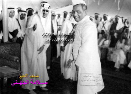 King Saud — may he rest in peace — during his visit to Al‑Madinah Al‑Munawwarah in 1958.