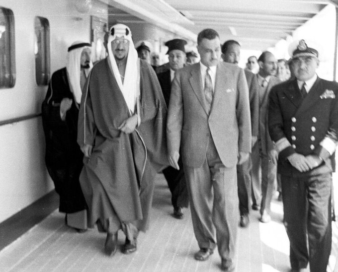 King Saud with Egyptian President Gamal Abdel Nasser