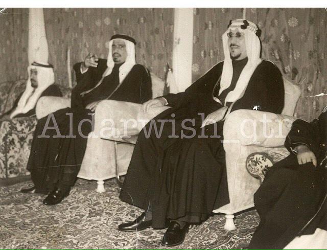 King Saud with Sheikh Ahmed bin Ali Al Thani in Qatar, 1959.
