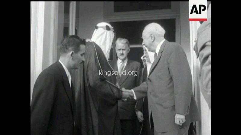 King Saud with the President of Germany, Theodor Heuss, and Prince Mohammed bin Saud al‑Kabir