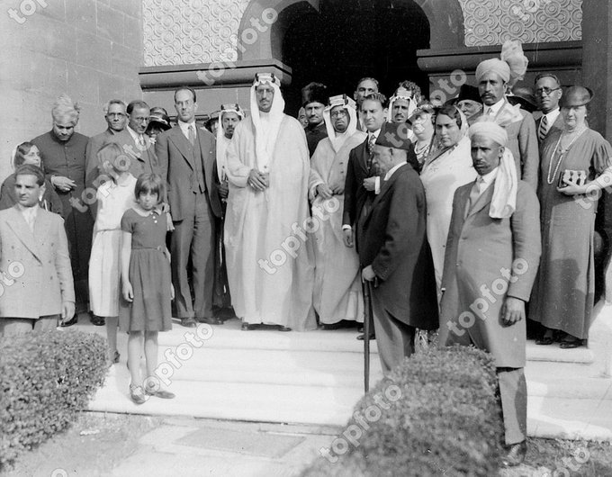 Prince Saud during his visit to Woking Mosque (the Shah Jahan Mosque) during his trip to Britain in 1938.