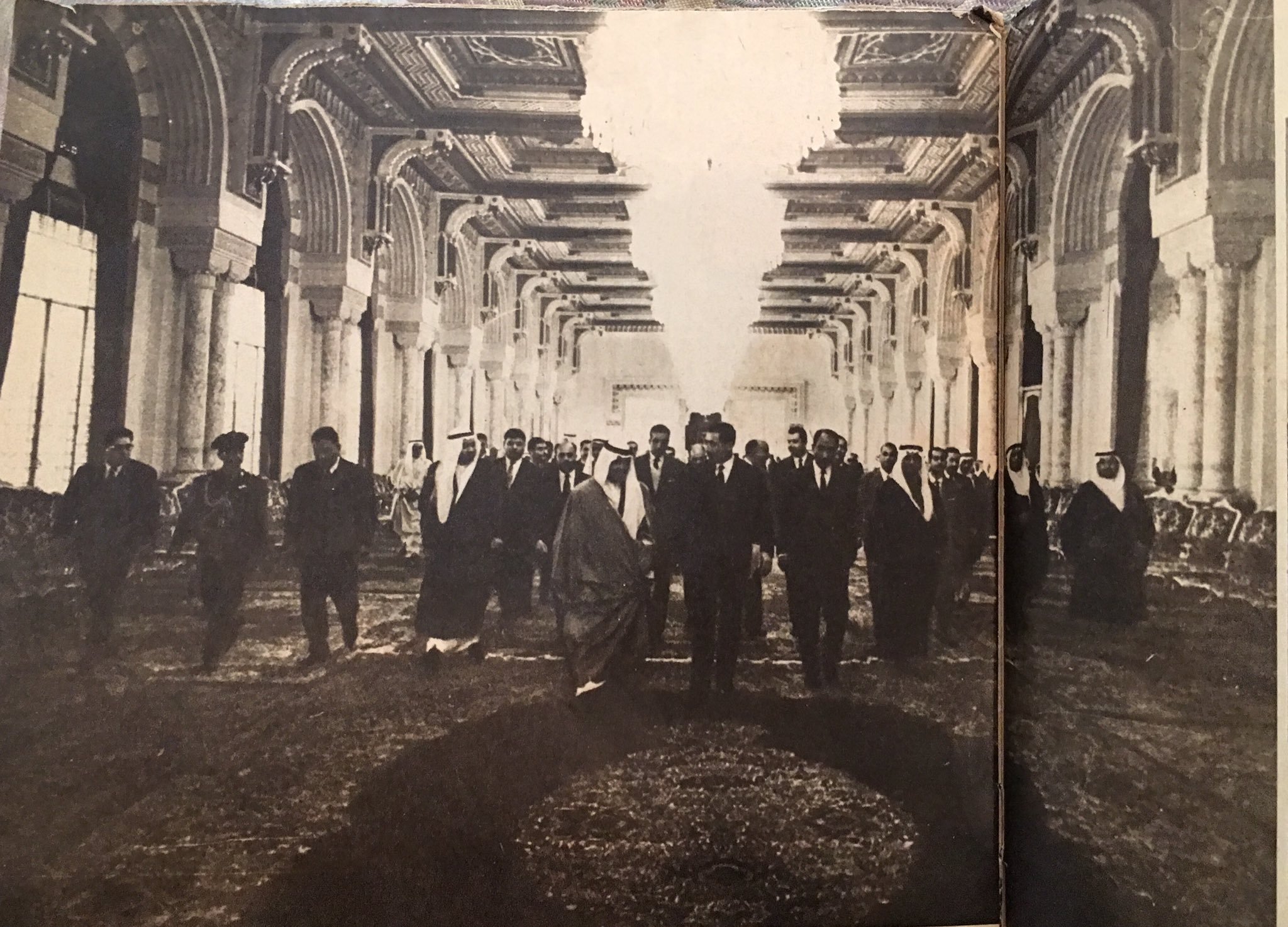 President Sadat and Field Marshal ʿAbd al‑Hakim ʿAmir in Riyadh with King Saud, working to end the Yemen war and restore relations between the two states in March 1964.