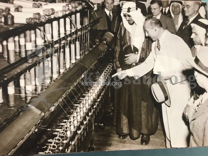 Crown Prince Saud on a visit to farms and cotton factories during his visit to America - 1947 1948